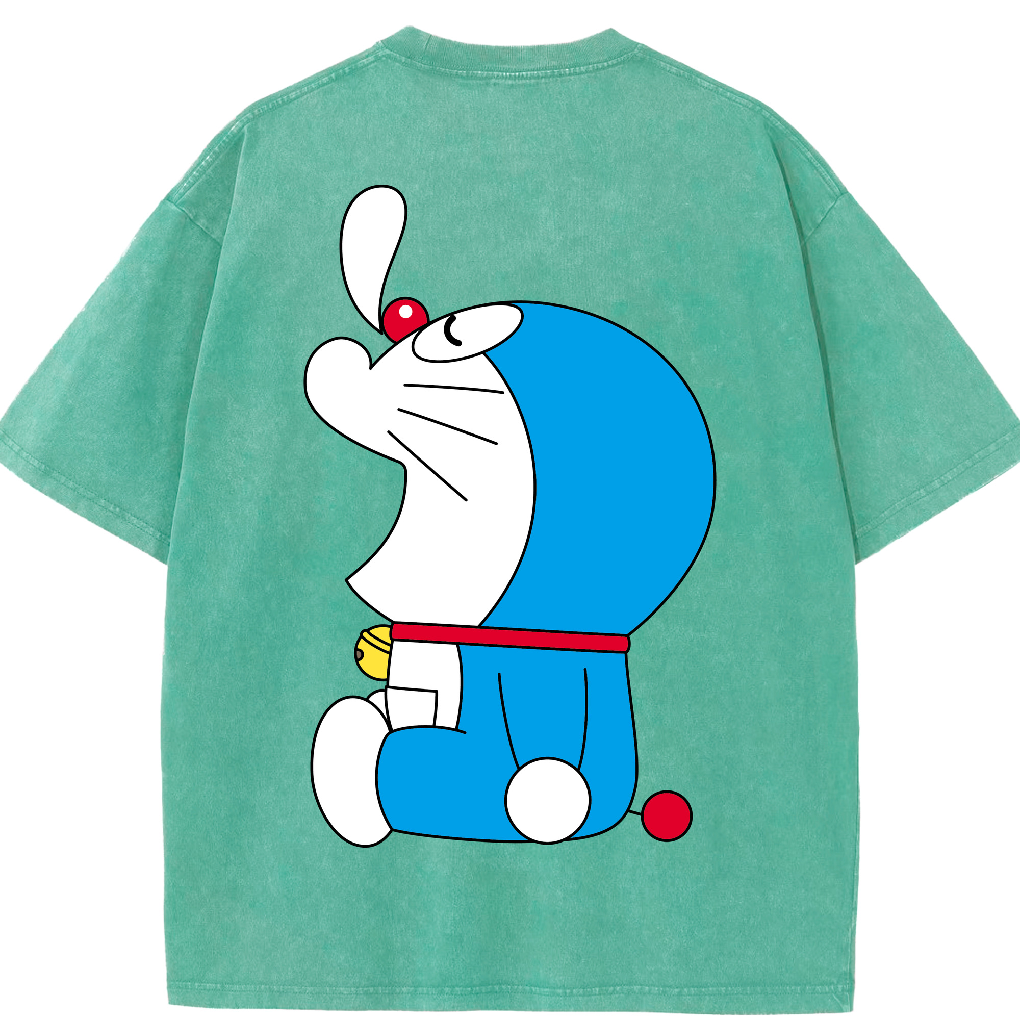 （画像用） ドラえもん Doraemon 綿100% ヴィンテージ風 半袖Tシャツ（背面プリント）